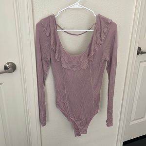 Scoop Neck Ruffle Bodysuit